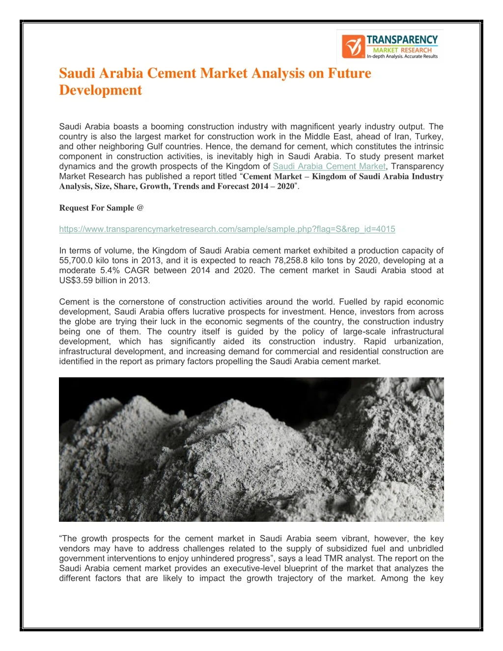 saudi arabia cement market analysis on future