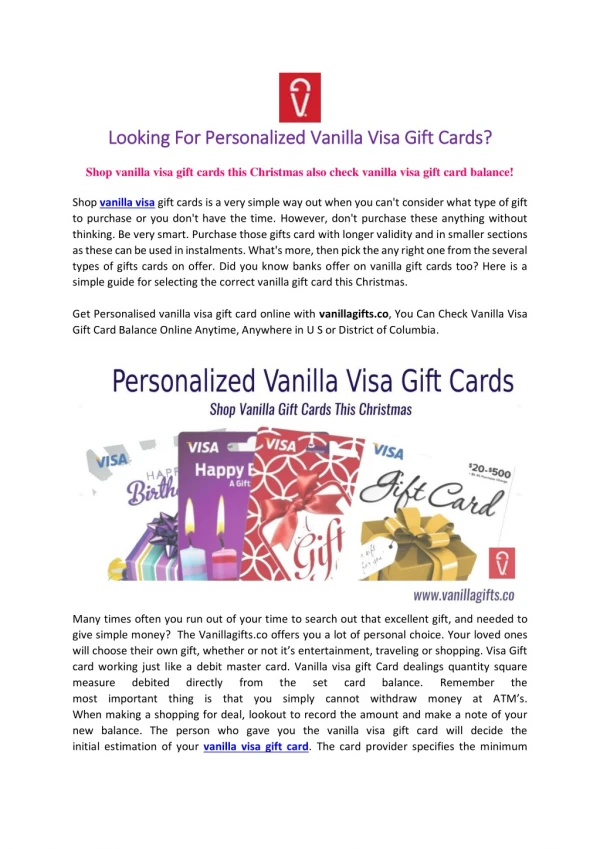 Looking For Personalized Vanilla Visa Gift Cards?