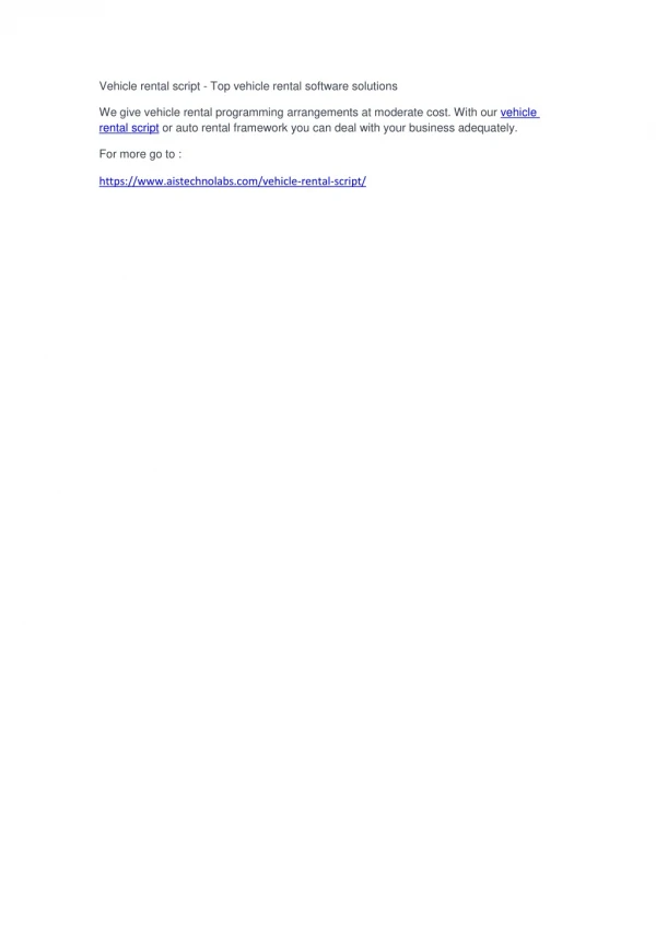 vehicle rental script top vehicle rental software