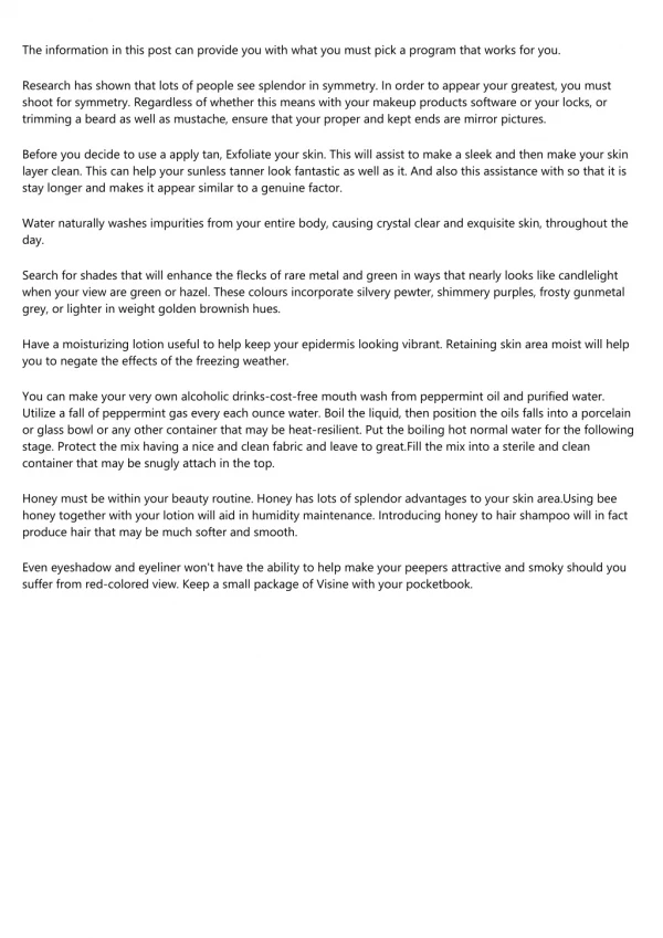 the information in this post can provide you with