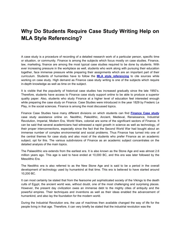 why do students require case study writing help