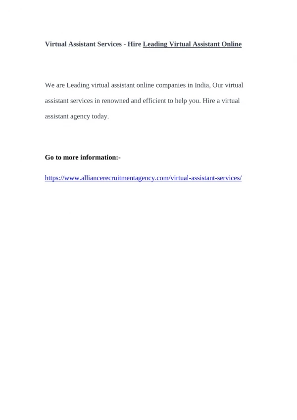 virtual assistant services hire leading virtual