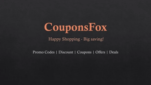 CouponsFox promo codes and coupons