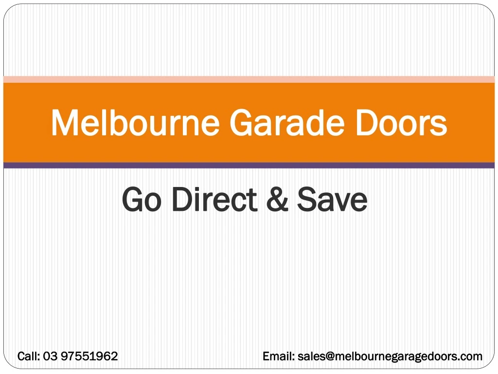 melbourne garade doors