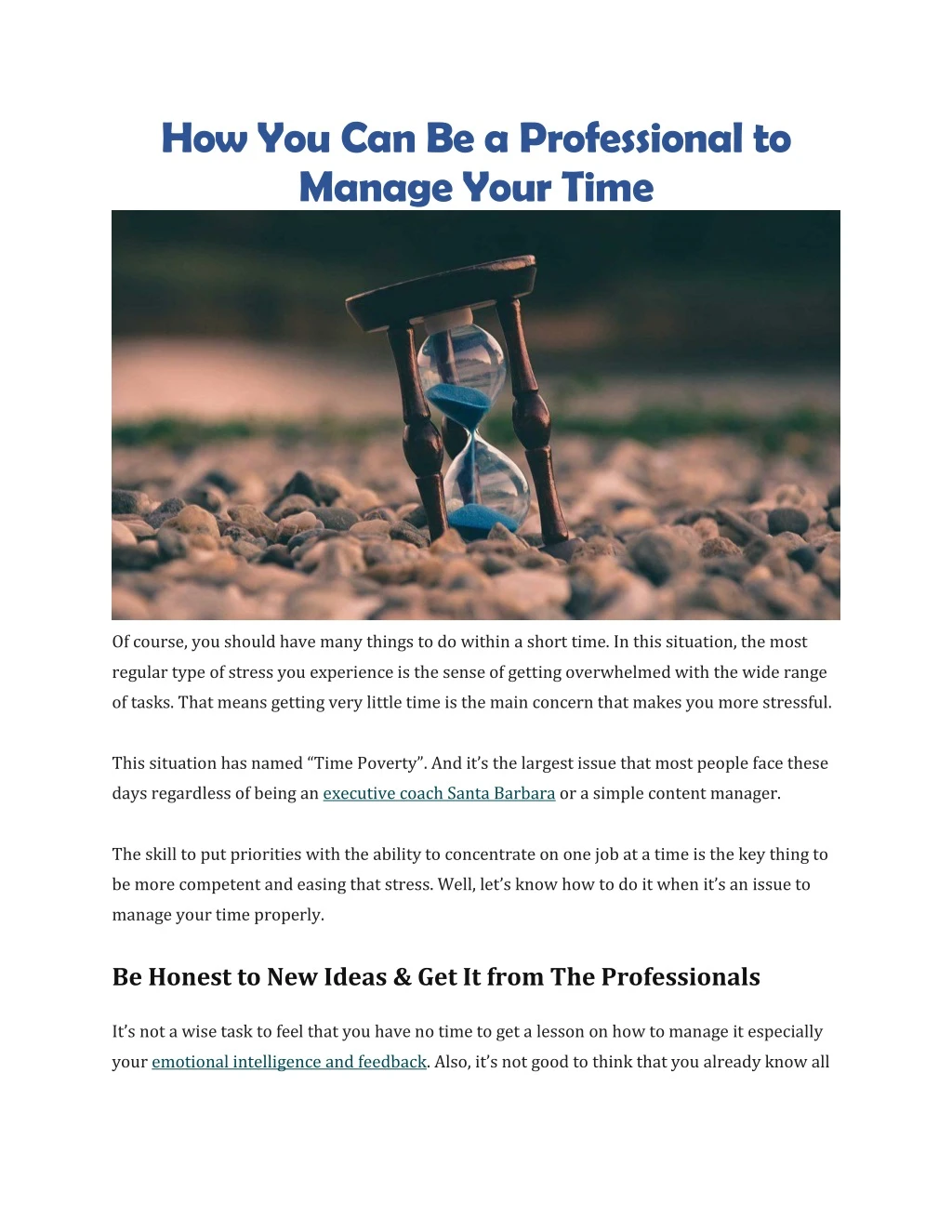 how you can be a professional to manage your time
