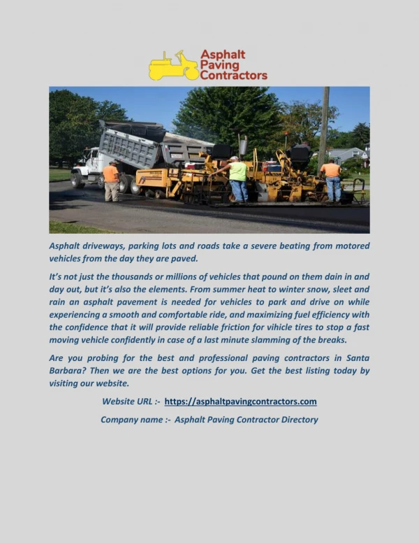 Find Asphalt Paving Companies in the USA