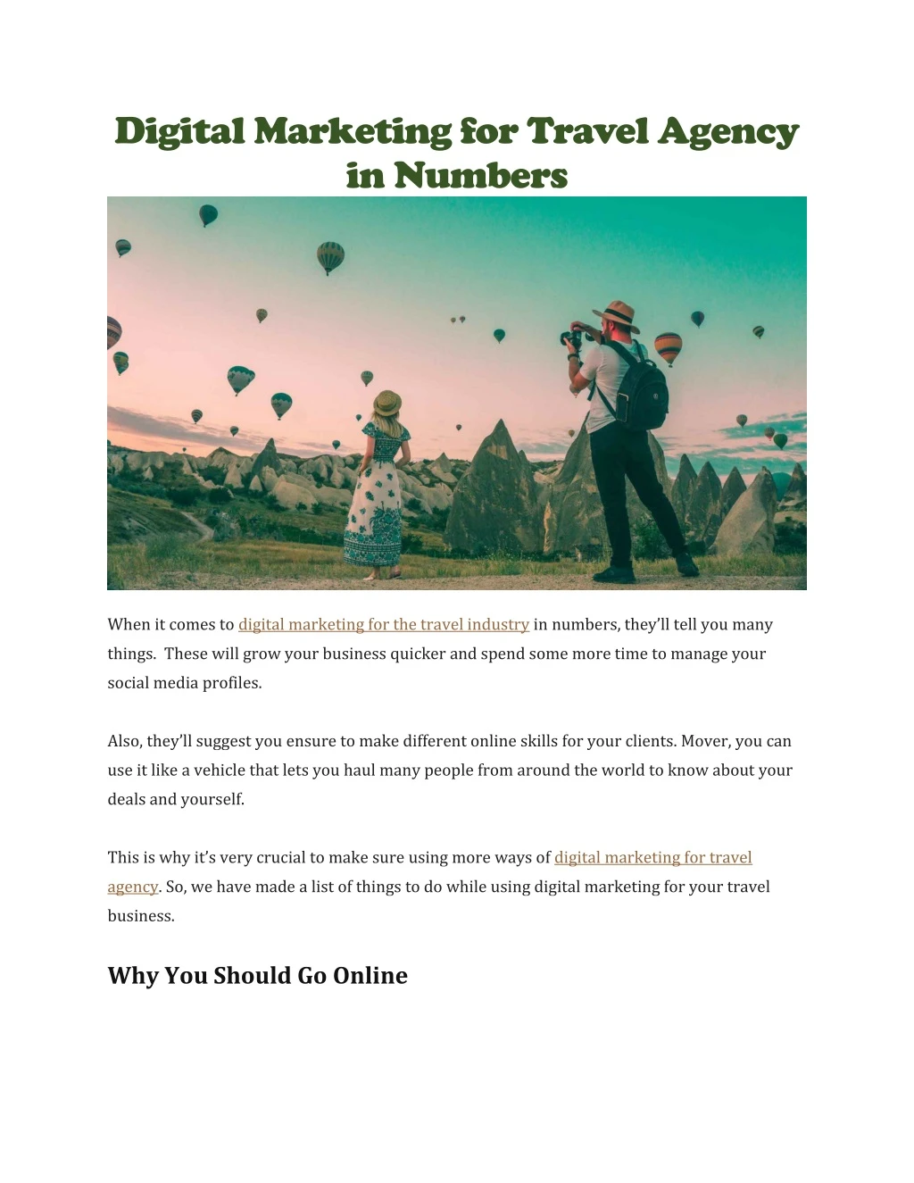 digital marketing for travel agency in numbers
