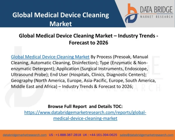 global medical device cleaning market