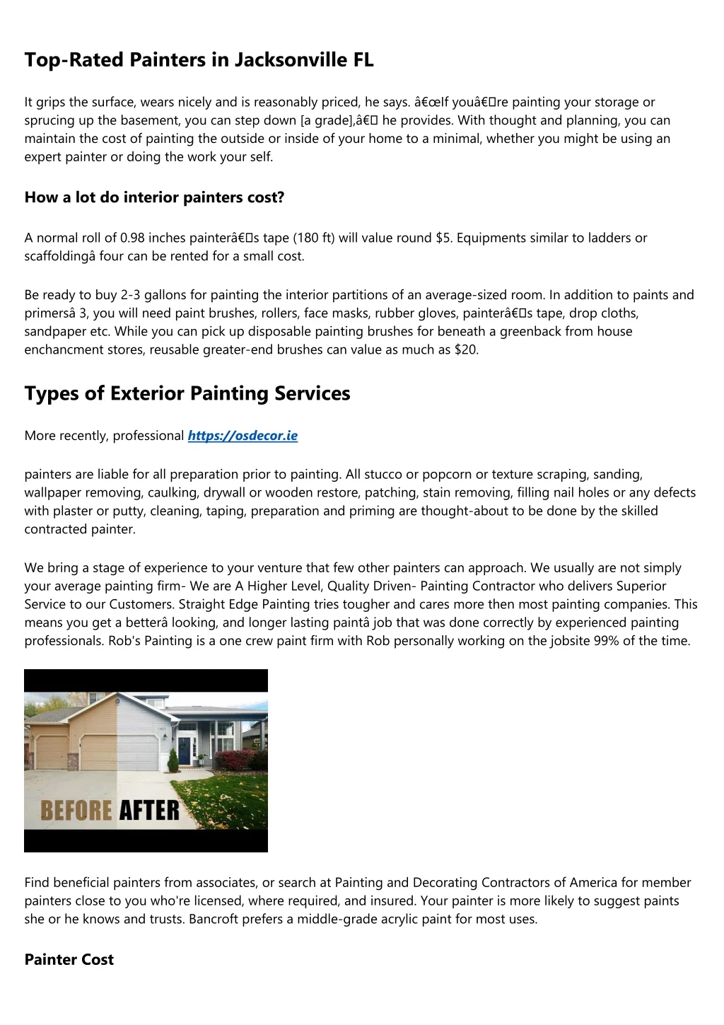 top rated painters in jacksonville fl