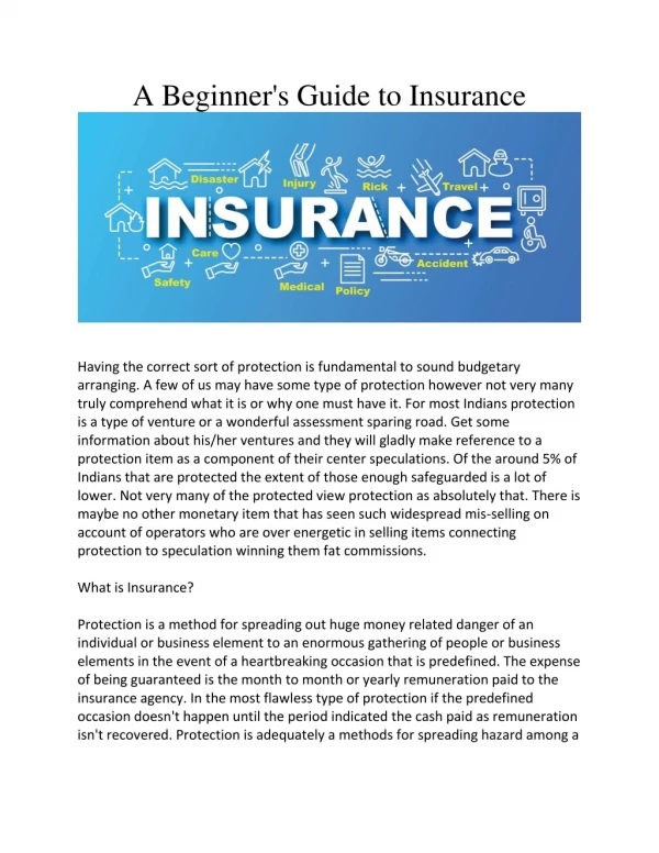 A Beginner's Guide to Insurance