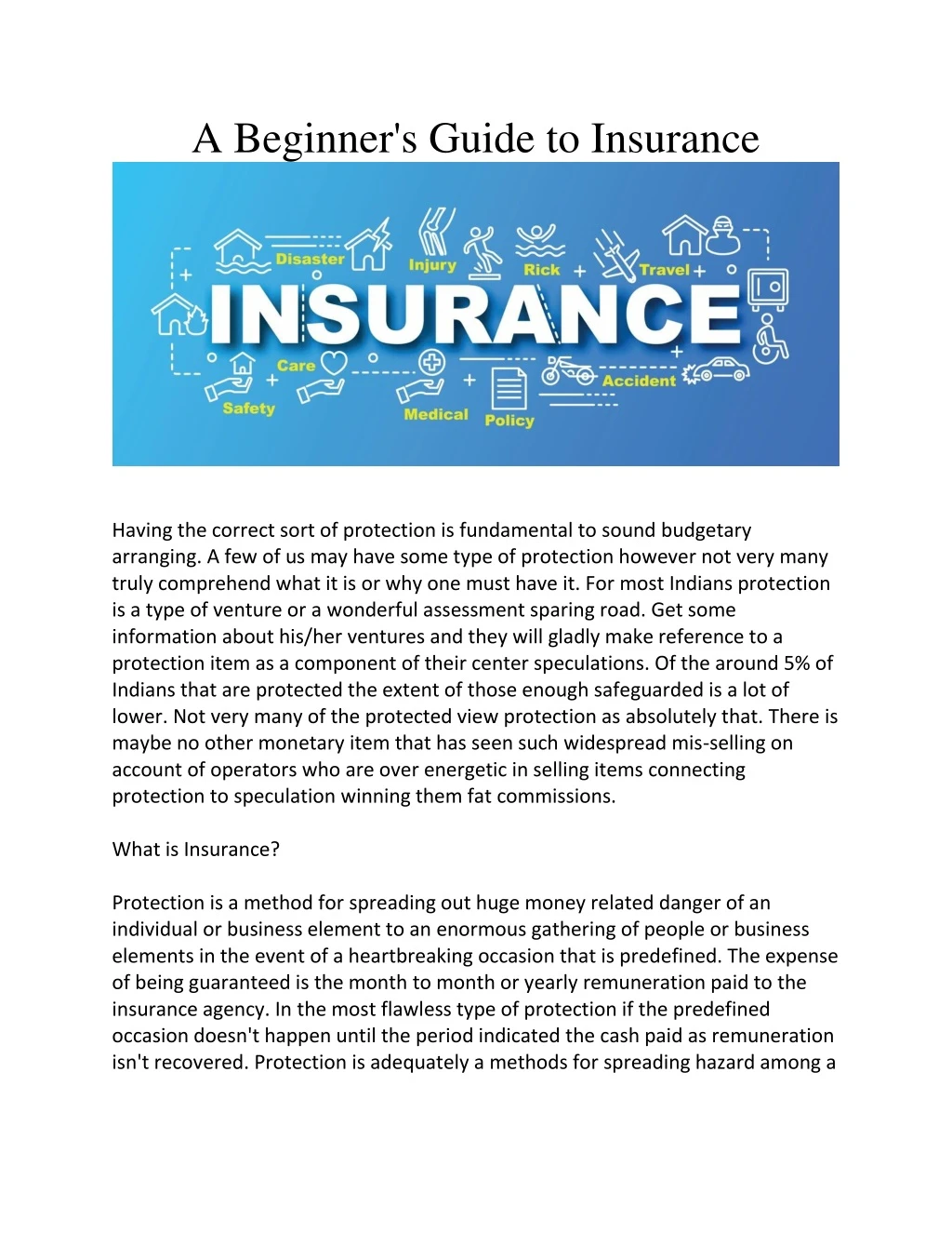 a beginner s guide to insurance