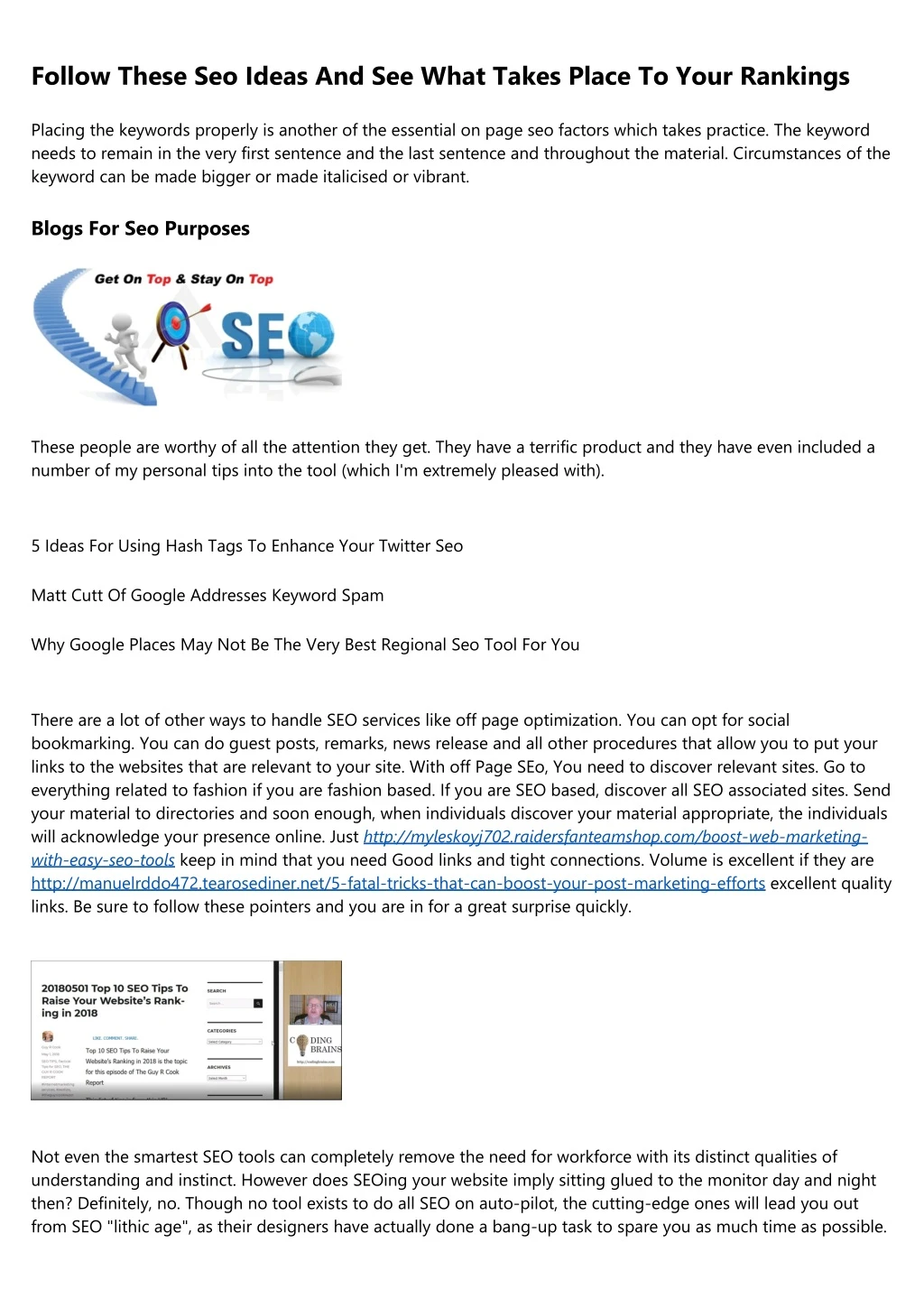 follow these seo ideas and see what takes place