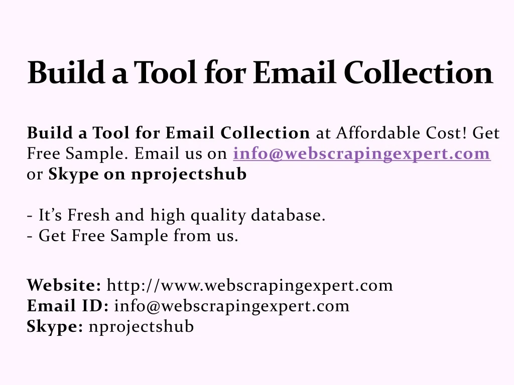 build a tool for email collection