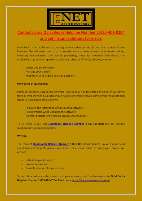 contact us via quickbooks helpline number