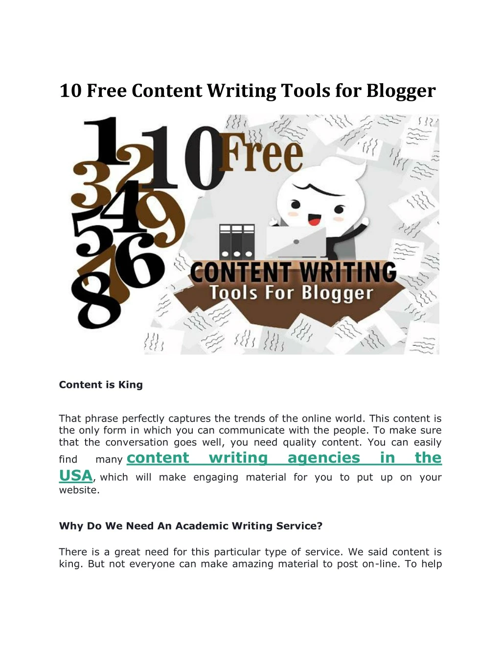 10 free content writing tools for blogger