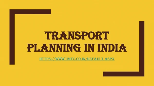 transport planning in india