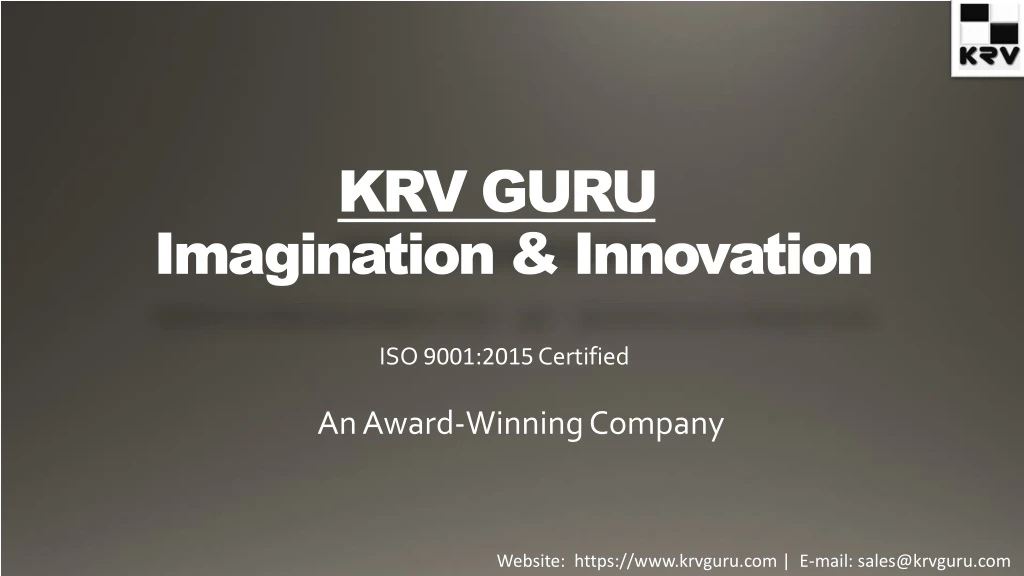 iso 9001 2015 certified an award winning company