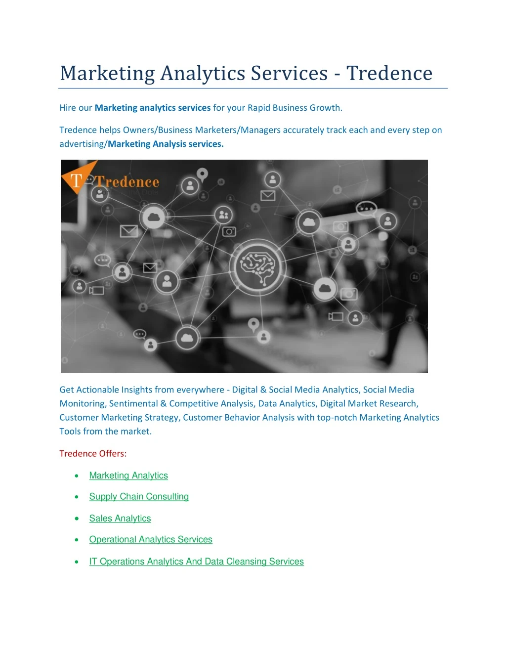 marketing analytics services tredence