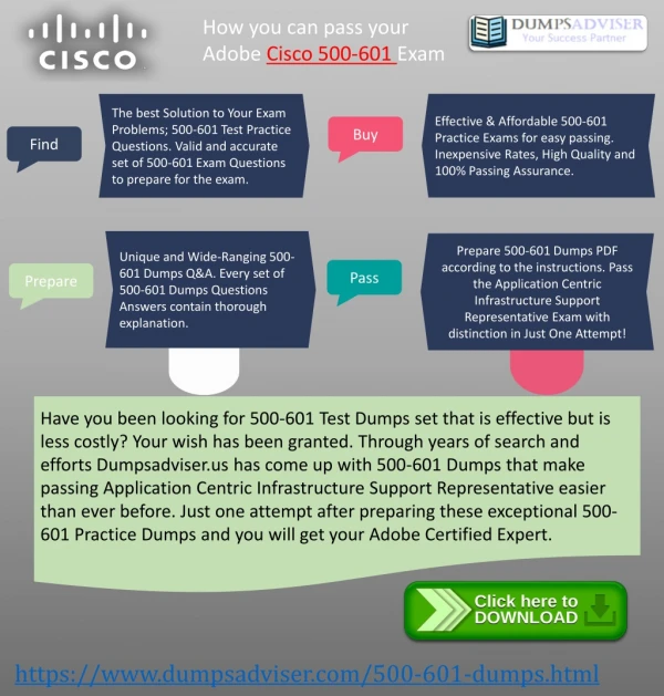 Easy way to get success in Cisco-500-601 Exam with good grades