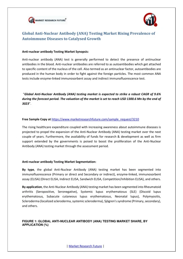 global anti nuclear antibody ana testing market