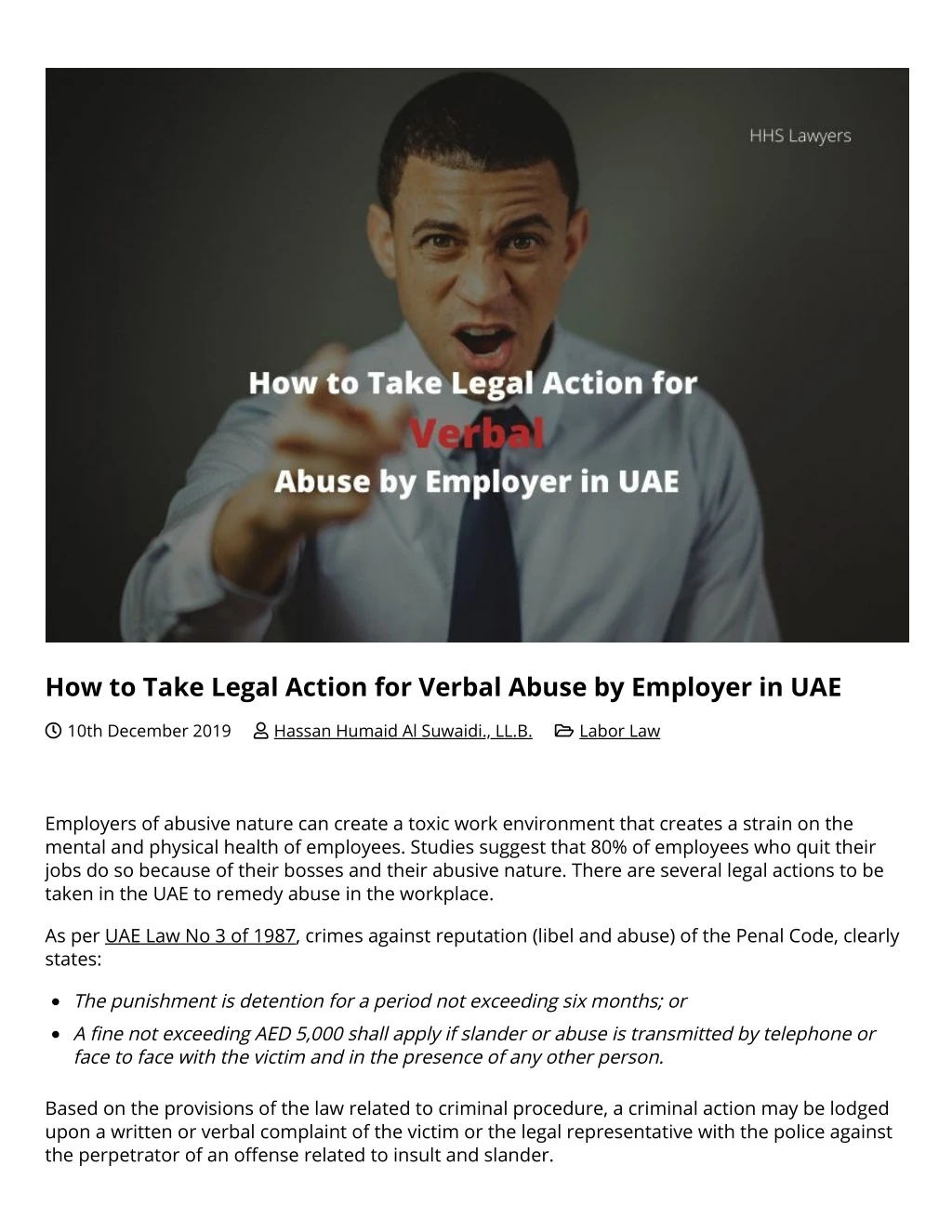 how to take legal action for verbal abuse