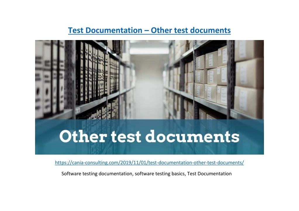 test documentation other test documents