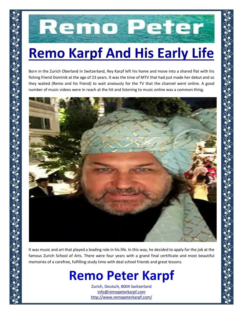 remo karpf and his early life