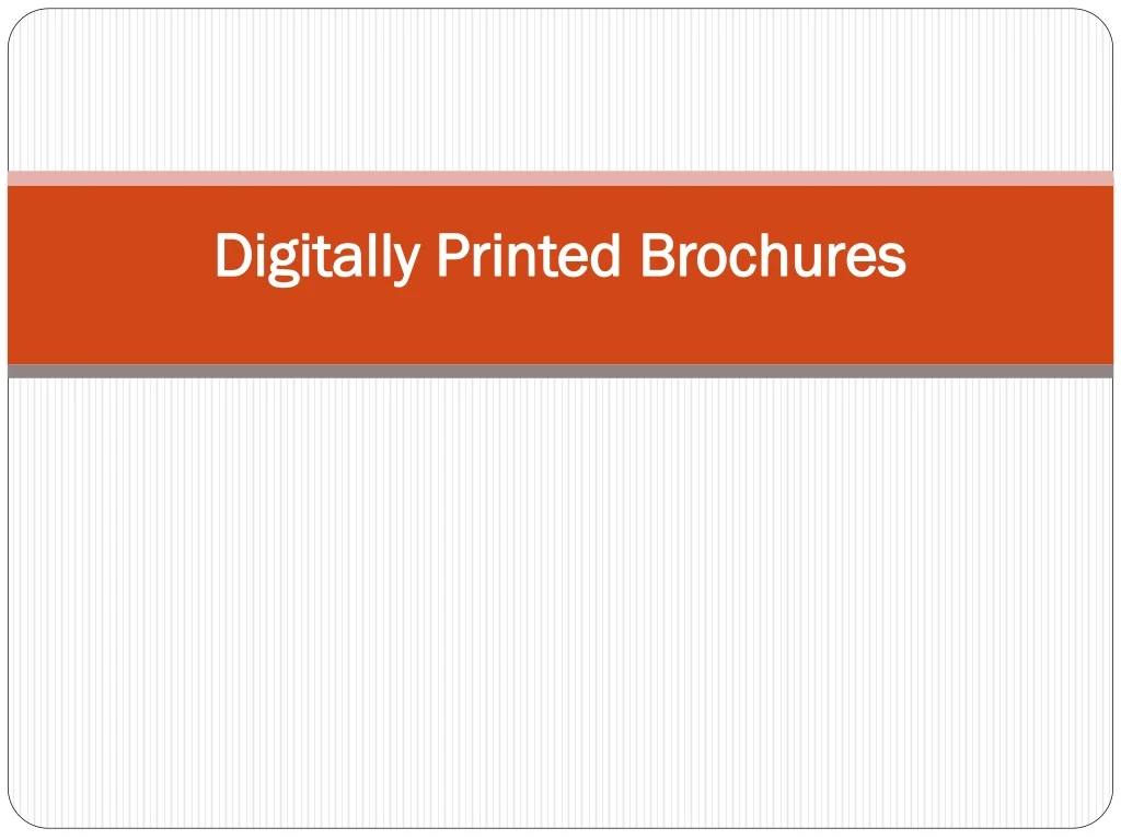 digitally printed brochures