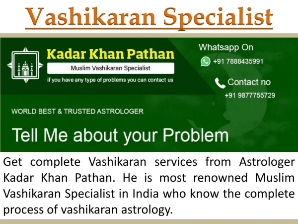 Astrologer Kadar Khan Pathan - Black Magic Specialist