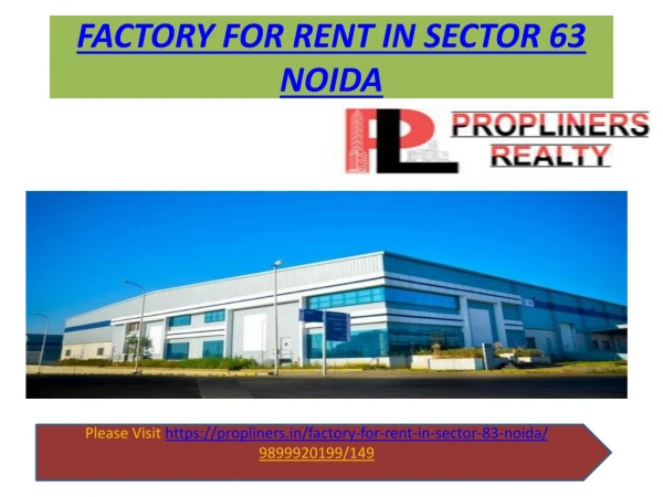 Factory For Rent In Noida Sector 63 Noida 9899920149