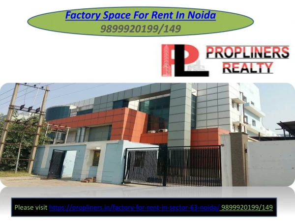 Factory For Rent In Noida 9899920149