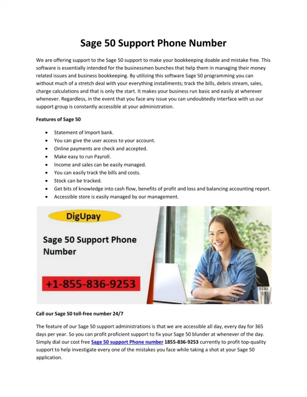 Sage 50 Support Number 1855-836-9253