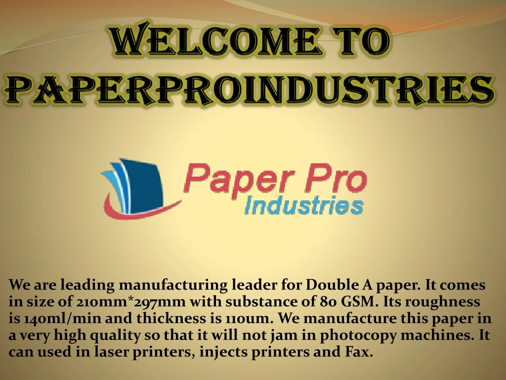 welcome to paperproindustries