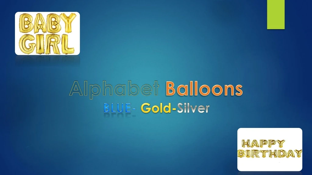 alphabet balloons blue gold silver
