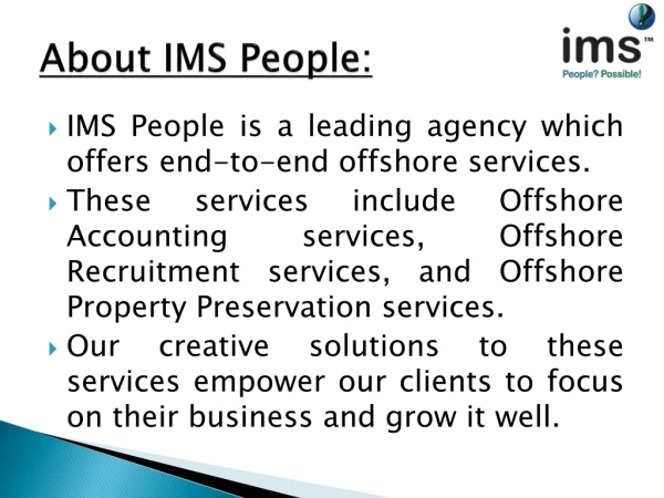 Benefits of offshore recruitment process | IMS People