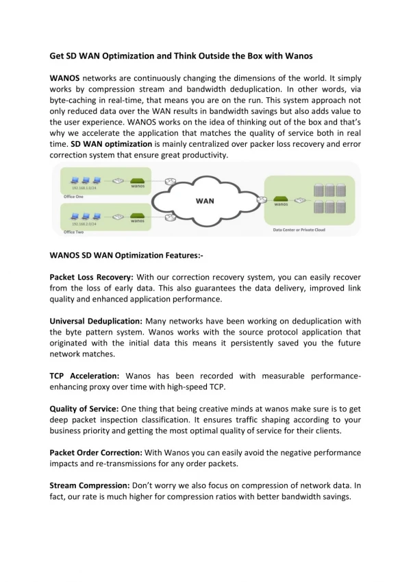 get sd wan optimization and think outside