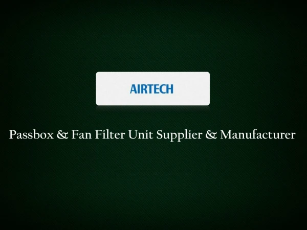 passbox fan filter unit supplier manufacturer