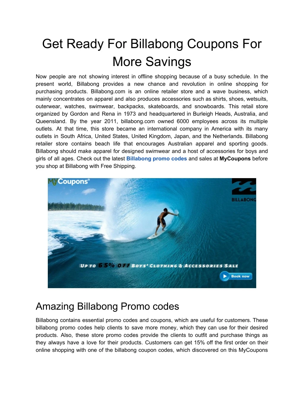 get ready for billabong coupons for more savings