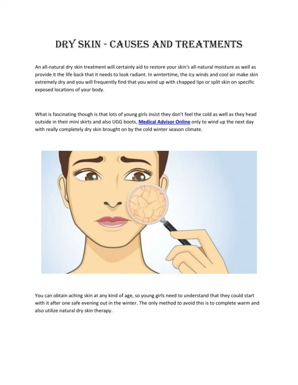 Dry skin causes and treatments