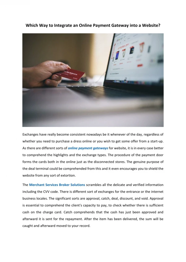 Which Way to Integrate an Online Payment Gateway into a Website?