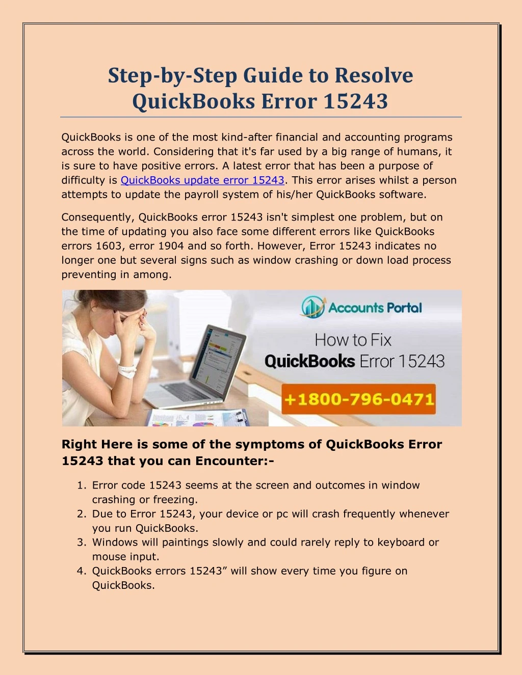 step by step guide to resolve quickbooks error