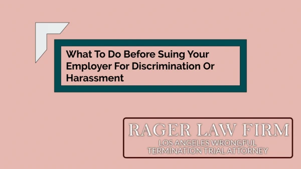 what to do before suing your employer