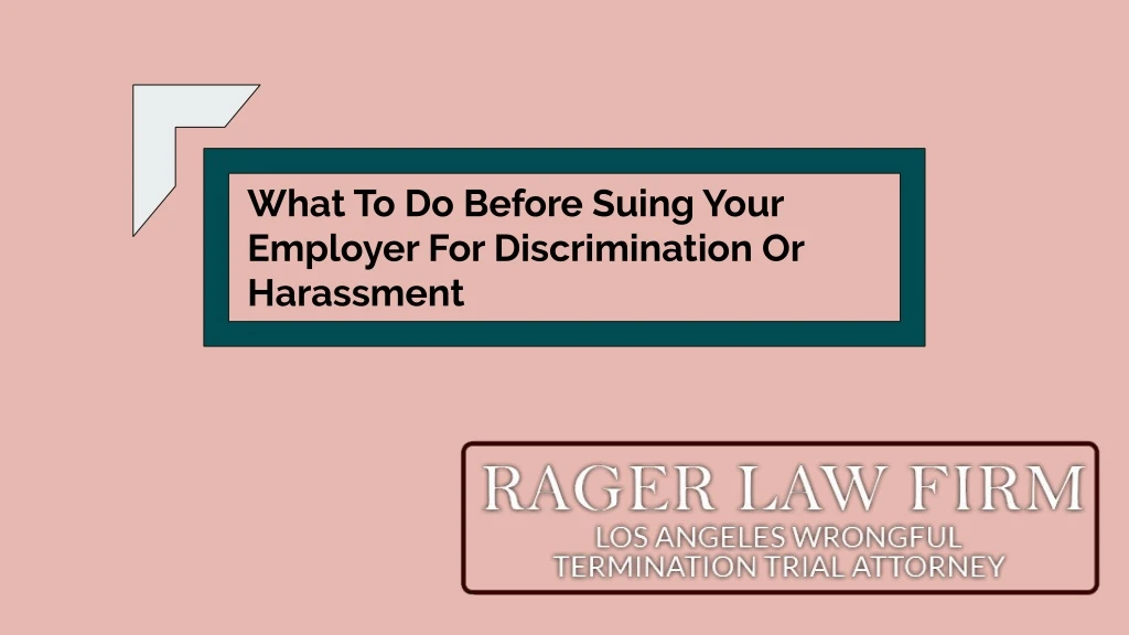 what to do before suing your employer