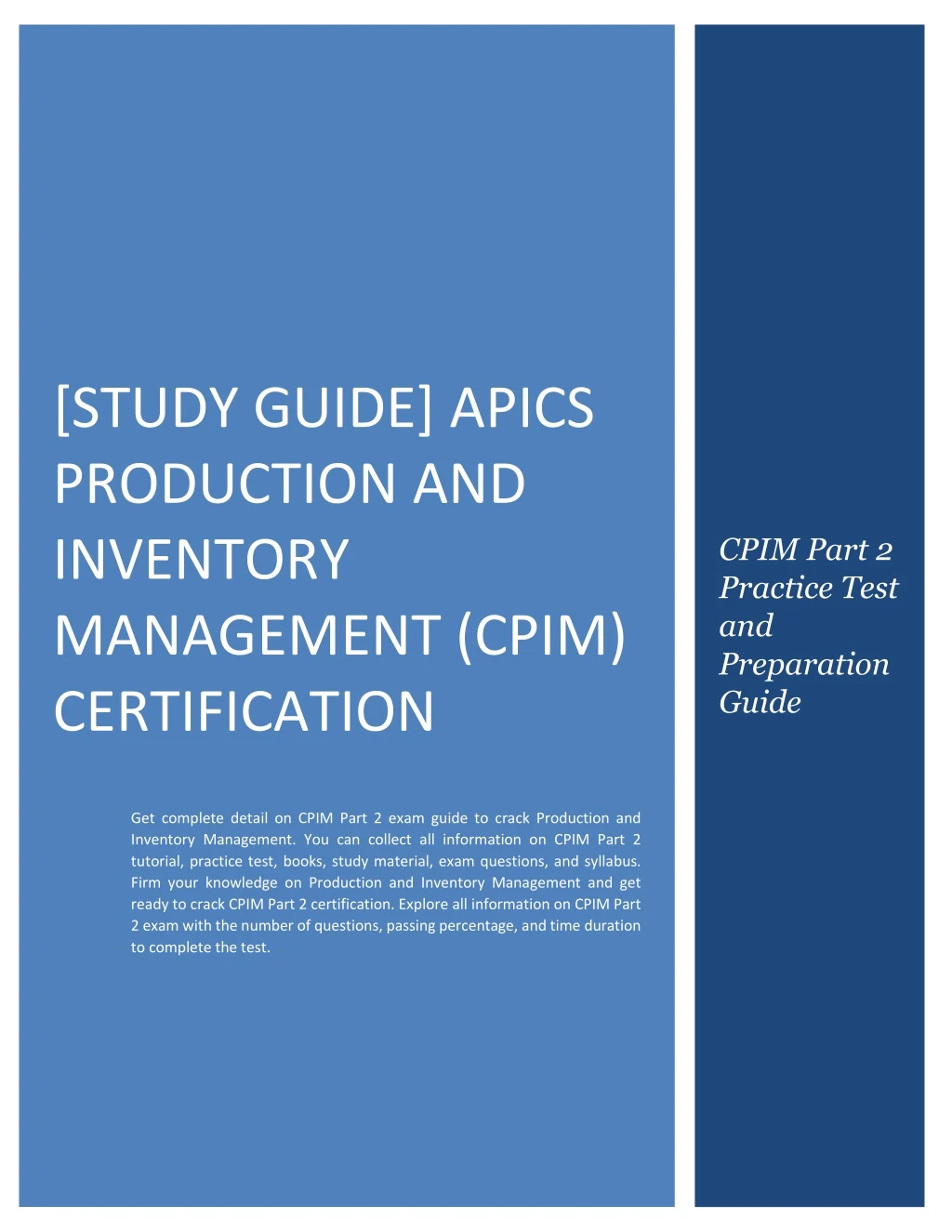 study guide apics production and inventory