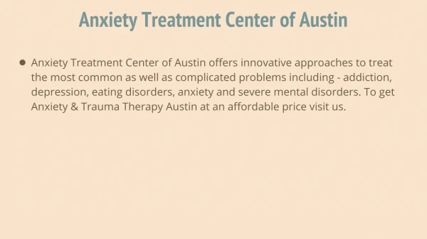 Generalized Anxiety Disorder treatment Austin