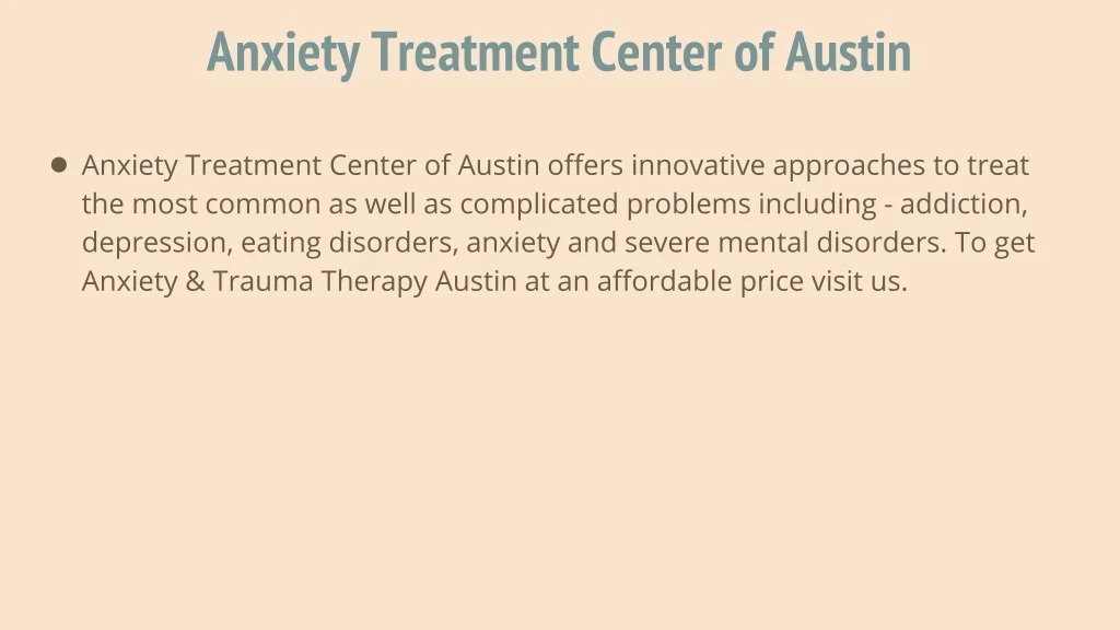 anxiety treatment center of austin