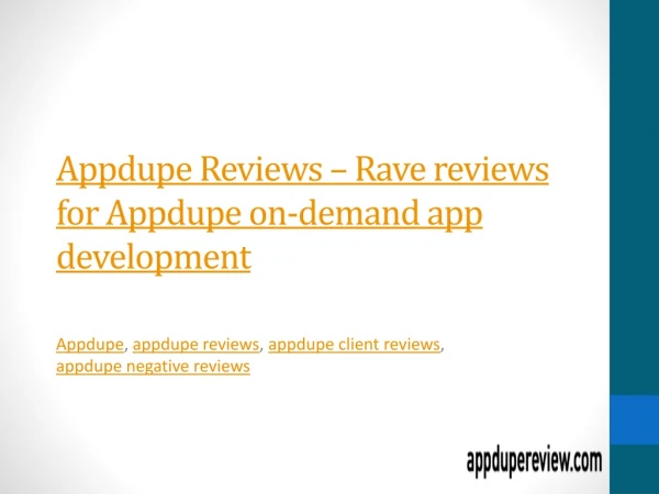 Appdupe Reviews &#8211; Rave reviews for Appdupe on-demand app development &#8211; appdupereviews.com