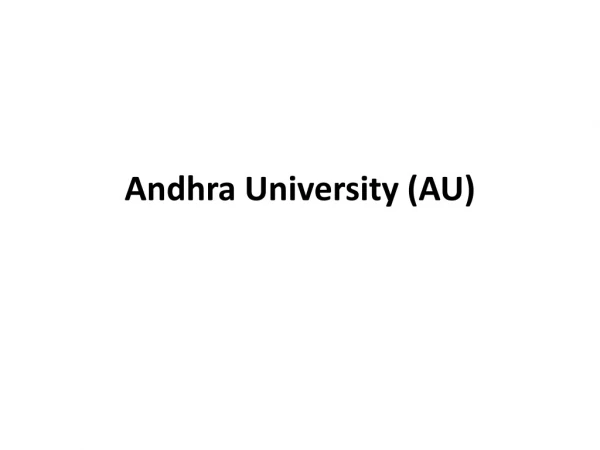 Andhra University (AU) Exam Result 2019.
