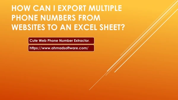 how can i export multiple phone numbers from