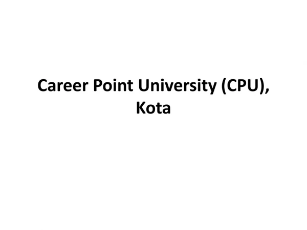 Career Point University (CPU) Result 2018-19.